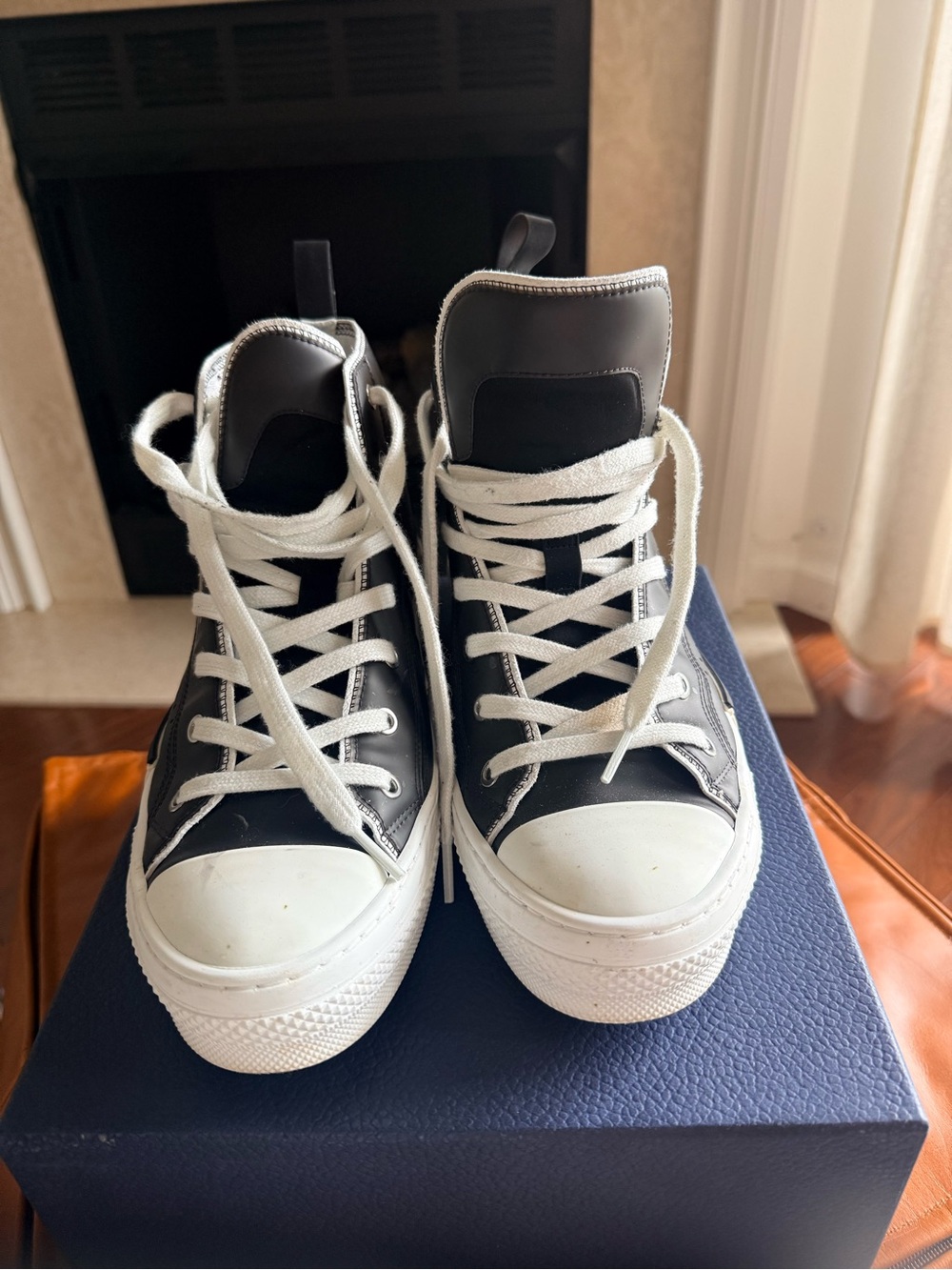 Dior B23 Diamond Cannage High-Top Sneaker - Picture 3 of 5